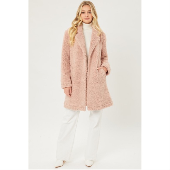 Last One! Teddy Bear Coat - Mauve - Picture 4 of 7